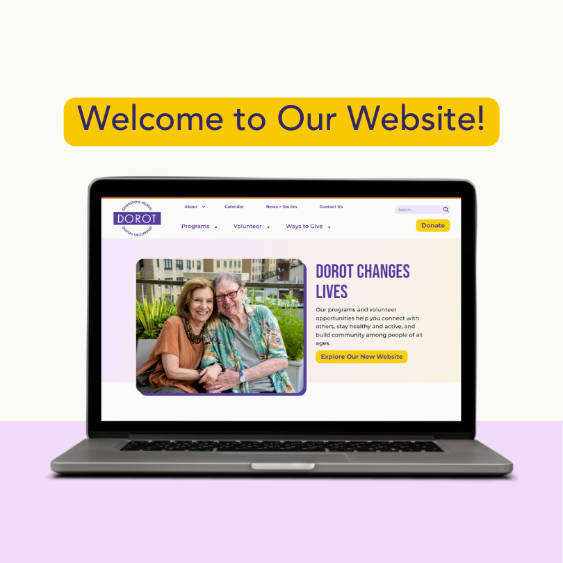image of laptop computer with new DOROT website homepage