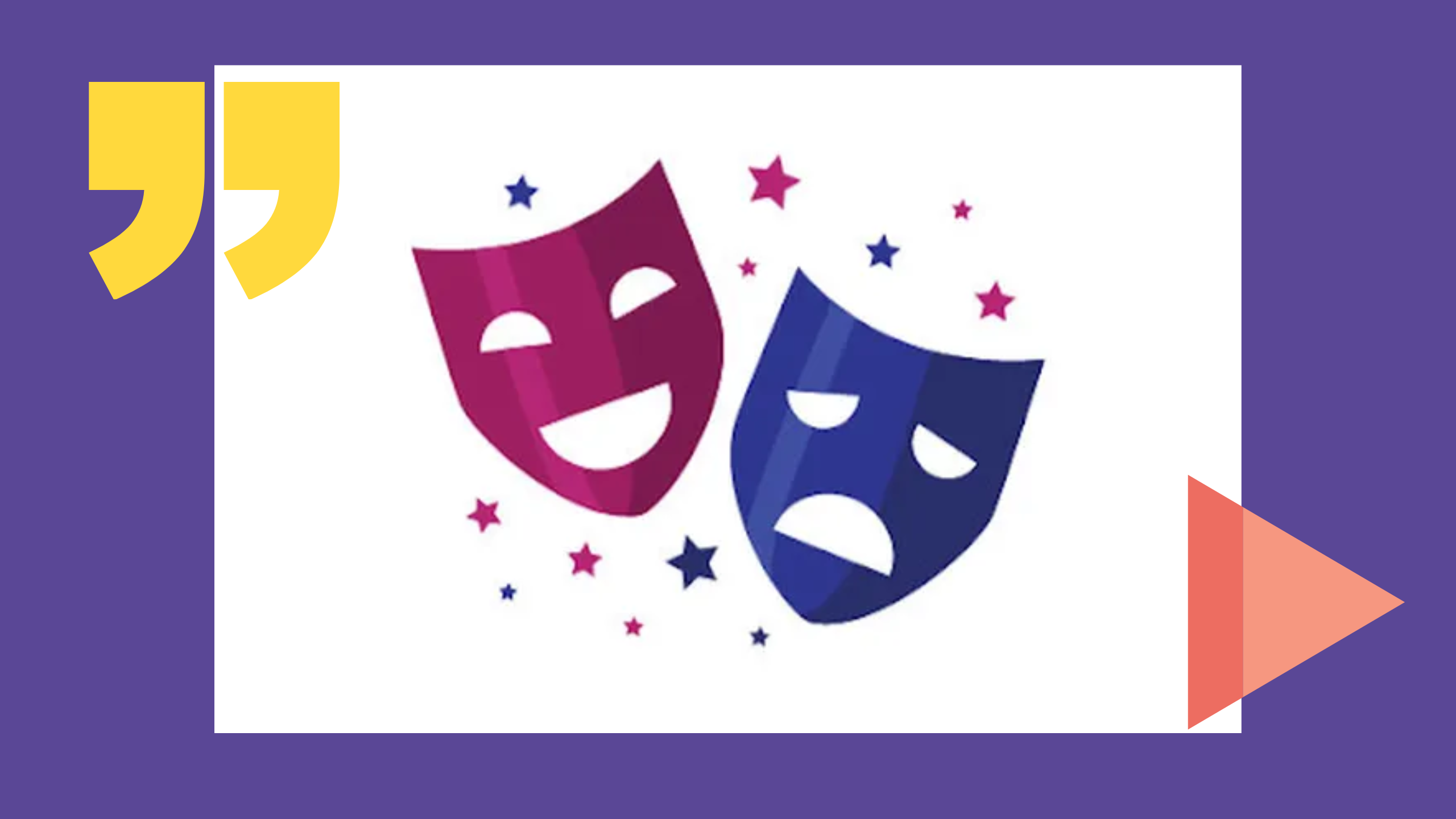 Theater masks against white background.