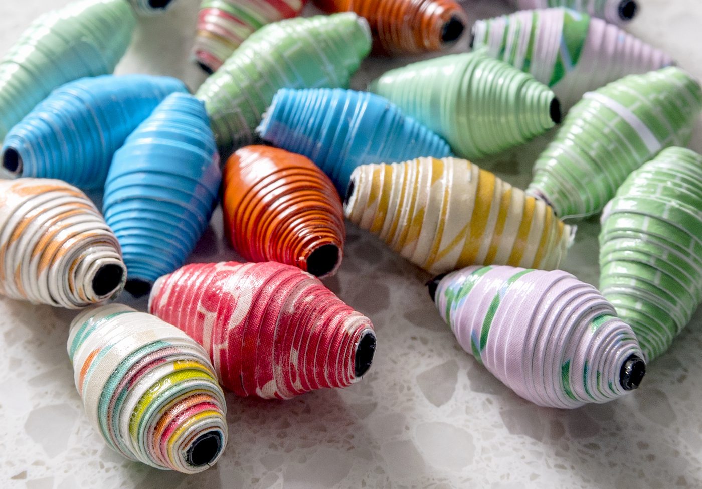 Image of colorful paper beads