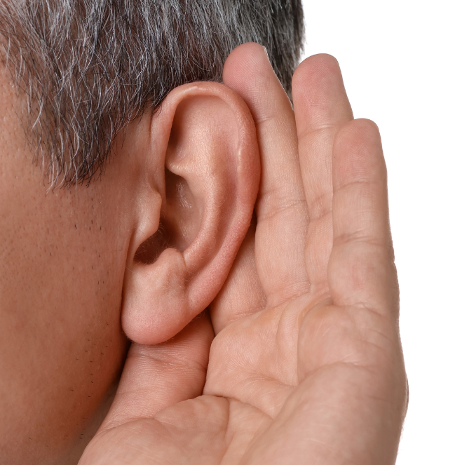 hand to ear - listening