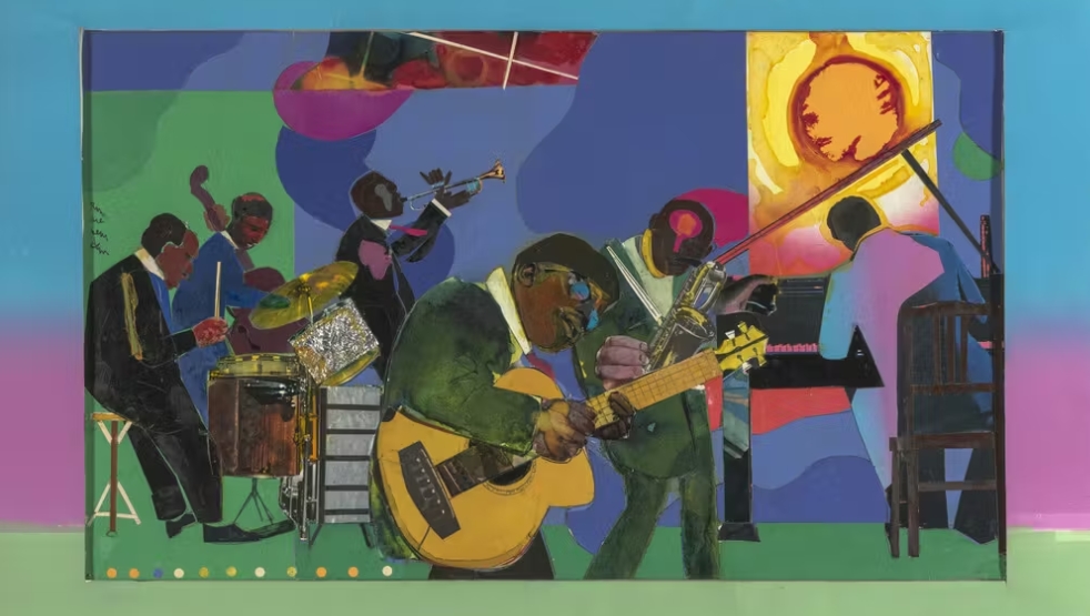 Jammin' at the Savoy by the African American artist Romare Bearden.