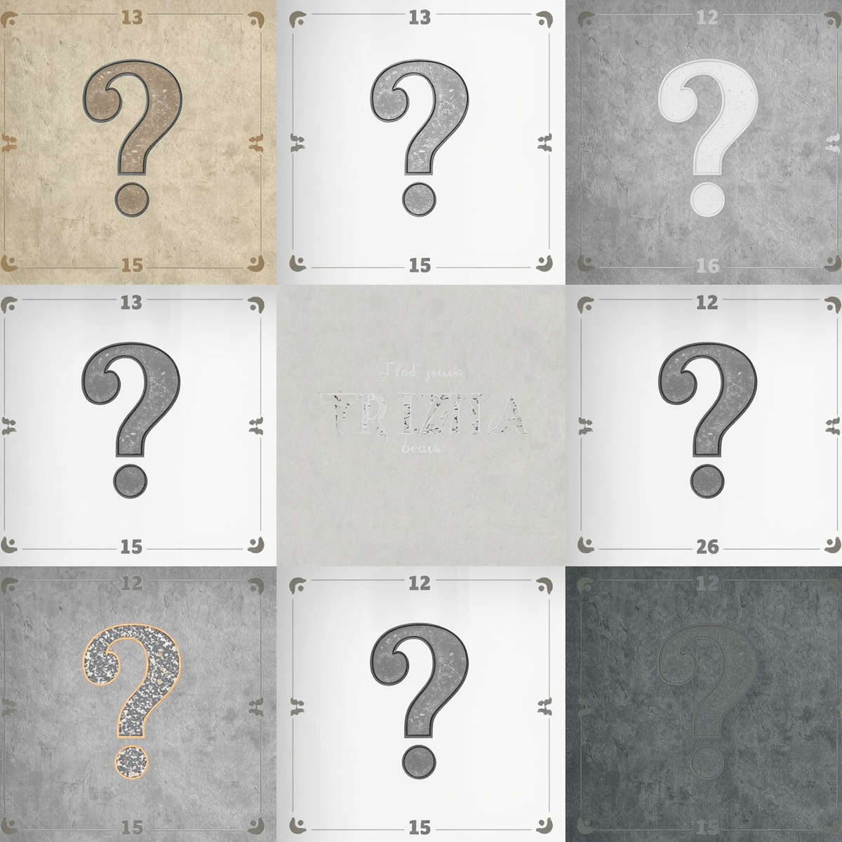 Trivia design with question marks.